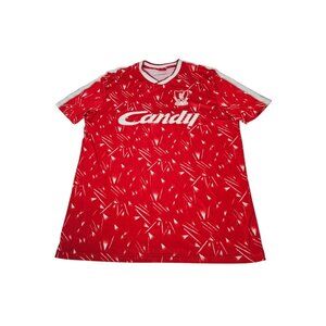 Liverpool FC Home Jersey Candy Retro 1989 1990 1991 Mens XXL Red Football Soccer